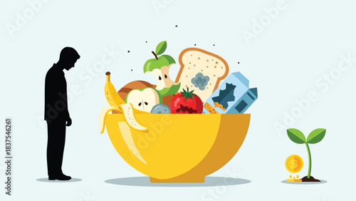 Food waste illustration showing disparity and potential for growth and investment