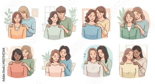 Comforting embrace support empathy friendship caring