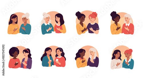 Diverse women friendship and support concept
