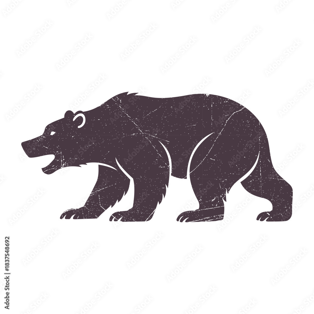 Fototapeta premium Bear Silhouette Illustration Vector Template