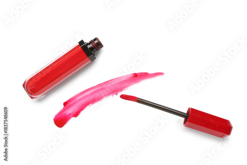 Pink liquid lipstick with s...