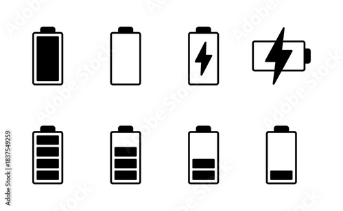 Battery icon vector. battery Charging sign. battery charge level