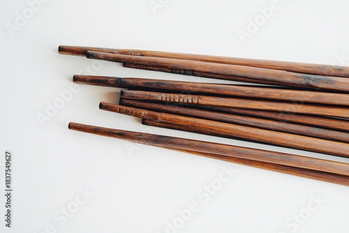Isolated brown wood cinnamon sticks on a white background