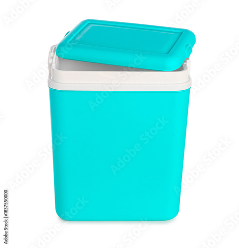 Modern beach cooler on whit...