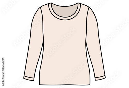 Women’s Short-Sleeve and Long-Sleeve Undershirt Set Illustration