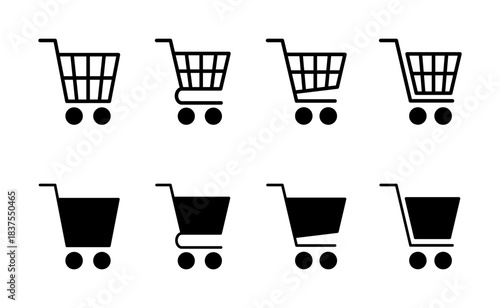 Shopping icon vector. Shopping cart sign and symbol. Trolley icon