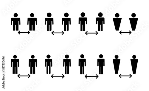 Social distance icon vector. social distancing sign and symbol. self quarantine sign