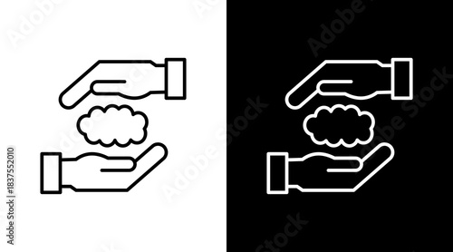 Carbon Capture Outline White Icon Set Design