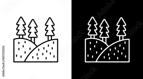 Green Agriculture Outline White Icon Set Design