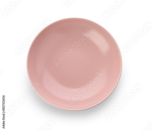 Pink bowl isolated on white...