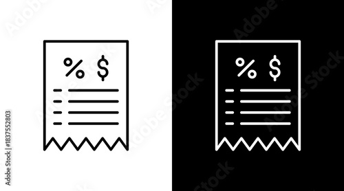 Tax Invoice Outline White Icon Set Design