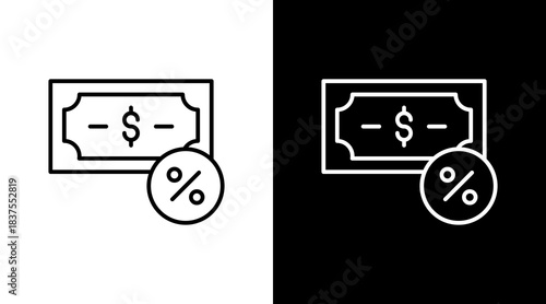 Payroll Tax Outline White Icon Set Design