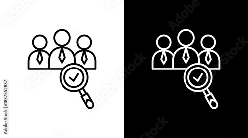 Audit Team Outline White Icon Set Design