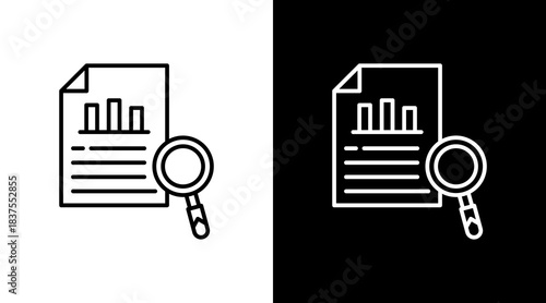 Audit File Outline White Icon Set Design
