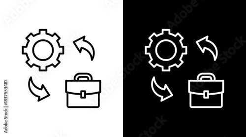 Workflow Outline White Icon Set Design