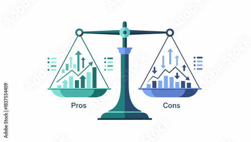 Pros Versus Cons Balancing Scale For Decision Making Illustration