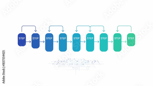 Sequential Steps Infographic With Gradient Design Elements On White
