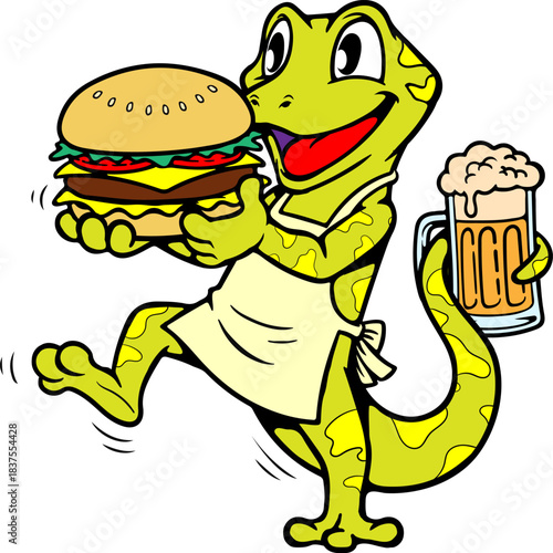 Lizard Beer company mascot logo