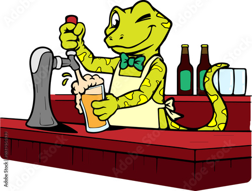 Lizard Beer company mascot logo