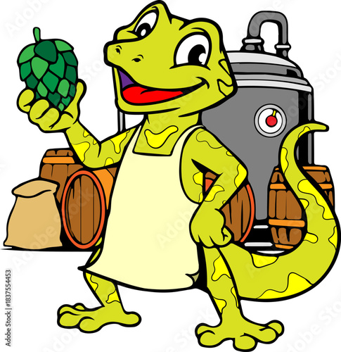 Lizard Beer company mascot logo