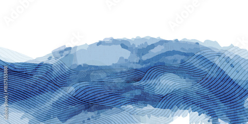 和柄　青　模様　背景