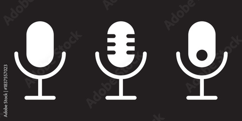Microphone with sound wave icon. microphone icon with sound waves digital audio recording device. Voice message and podcast symbol