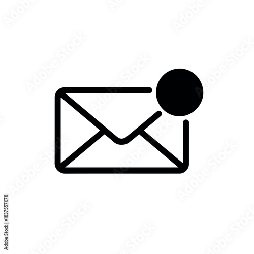 Email notification vector icon for new message alert and inbox update with unread mail symbol design