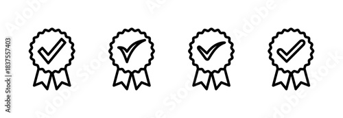 Approved icon vector illustration. Certified Medal Icon. check mark