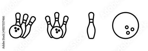 Bowling icon vector illustration. bowling ball and pin sign and symbol.