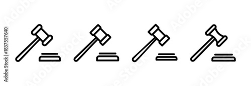 Gavel icon vector illustration. judge gavel sign and symbol. law icon. auction hammer