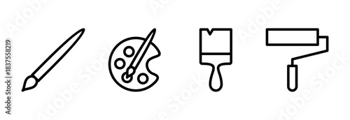 Paint icon vector illustration. paint brush sign and symbol. paint roller icon vector