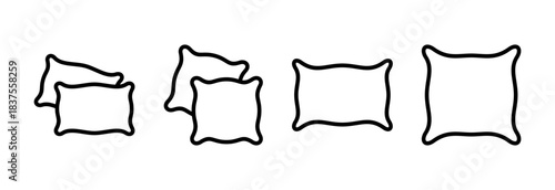 Pillow icon vector illustration. Pillow sign and symbol. Comfortable fluffy pillow