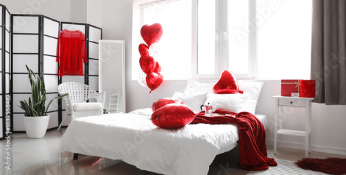 Interior of bedroom decorat...