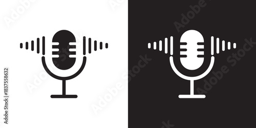 Audio voice message, audio call, chat record icon. Sound interface and record play button, vector messenger playback.