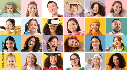 Big collage of happy people...