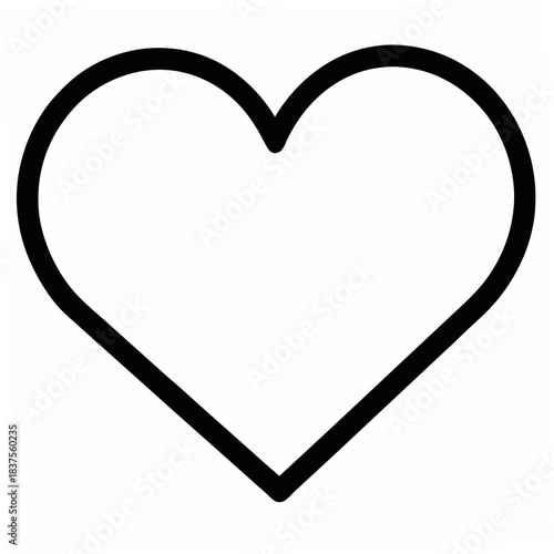 Romantic Love Heart Outline Symbol Icon Graphic with vector illustration