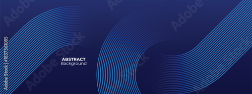 Blue diagonal lines background and modern shiny blue diagonal rounded lines pattern. Futuristic technology concept. Suit for business, banner, corporate, website.