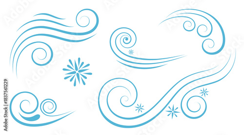 Set with ornamental elements, curls. Vector llustration. Calligraphy decoration.