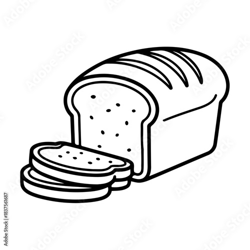 Fresh Bread: A freshly baked loaf of bread, sliced for serving, evokes the warmth and comfort of home, ready to be enjoyed.