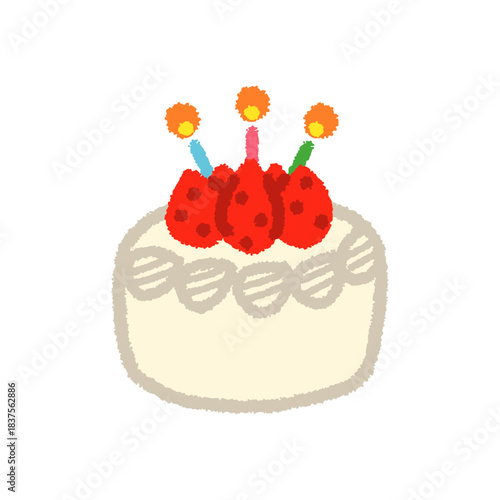 誕生日ケーキ シンプル イラスト パステル かわいい アイコン