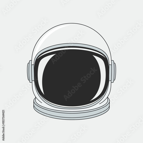 Inspiring spaceman helmet for futuristic designs, representing exploration, science, and innovation in a clean, modern style from its vector origins