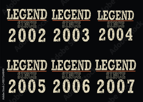 Celebrate Milestone Birthdays With Unique Legend Since 2002-2007 Designs, Perfect for Gifts, Apparel, and Events, Anniversaries and Birth Year
