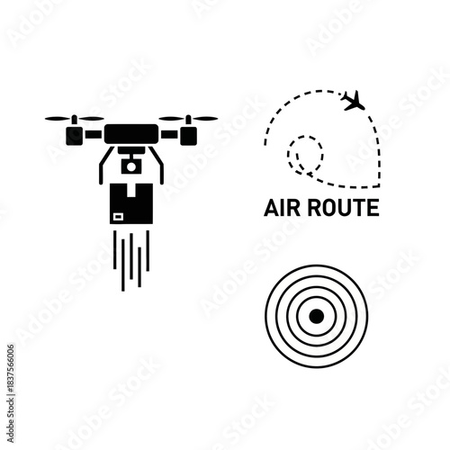 Aerial view of a vibrant cityscape with modern skyscrapers towering over a bustling street and a clear blue sky