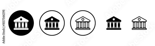 Bank icon logo design. Bank sign and symbol, museum, university