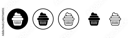 Cup cake icon logo design. Cup cake sign and symbol