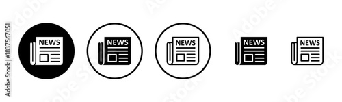 Newspaper icon logo design. news paper sign and symbolign