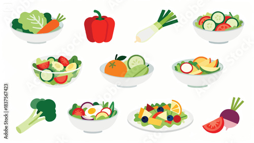 The Super Bundle: Ultimate Healthy Food, Balanced Meal, and Fresh Produce Icon Collection