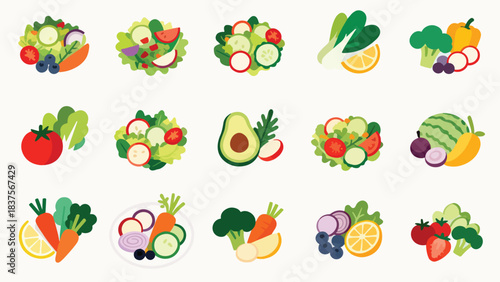 The Mega Healthy Diet and Meal Planning Icon Bundle: Comprehensive Collection of Nutritious Foods