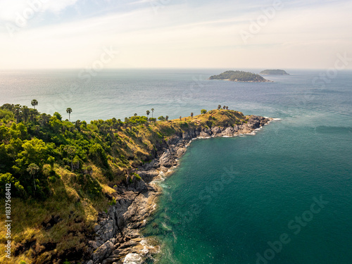 Top view seashore waves nature background,Amazing waves crashing on rocks seascape view