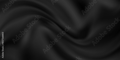 Black gray satin dark fabric texture luxurious shiny that is abstract silk cloth background with patterns soft waves blur beautiful, hand-drawn digital illustration